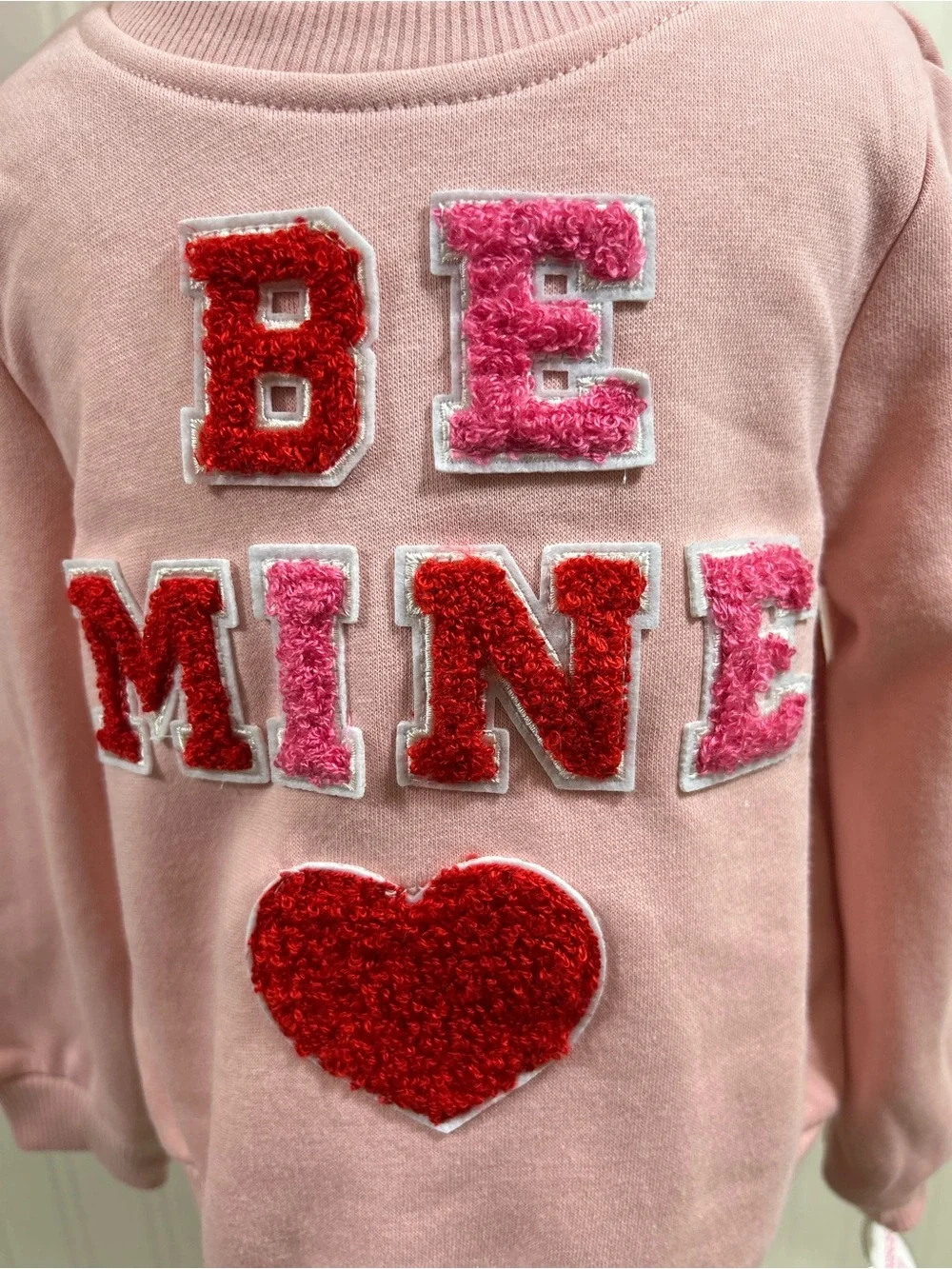 Little Lass Pink Sweatshirt and Red Sequin Skirt Set